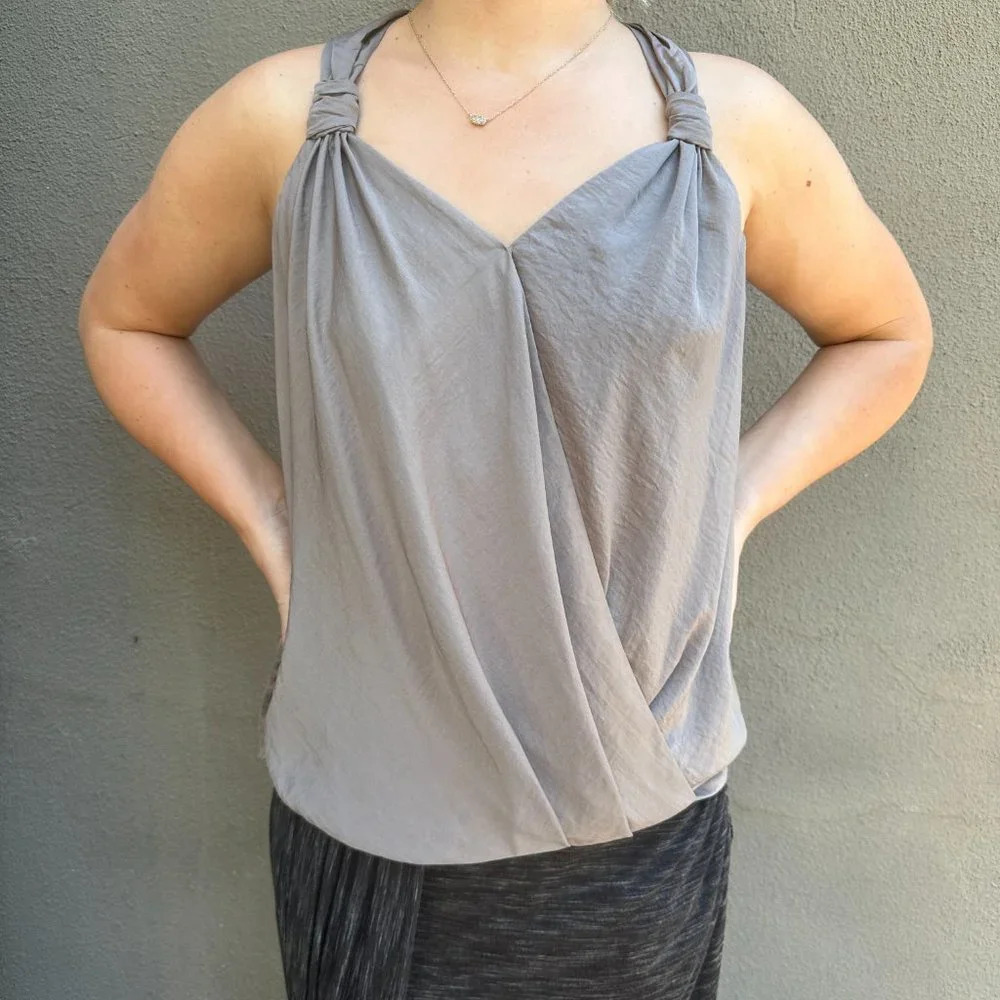 KUT FROM THE KLOTH Taupe Silky Halter Top Tank - size small - Picture 3 of 9